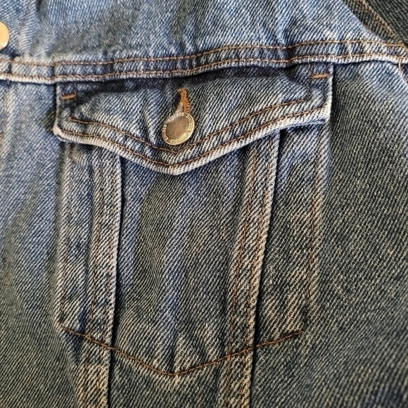 Divided by H&M Denim Jean Jacket with Handpainted Design Size 10 - Picture 5 of 10